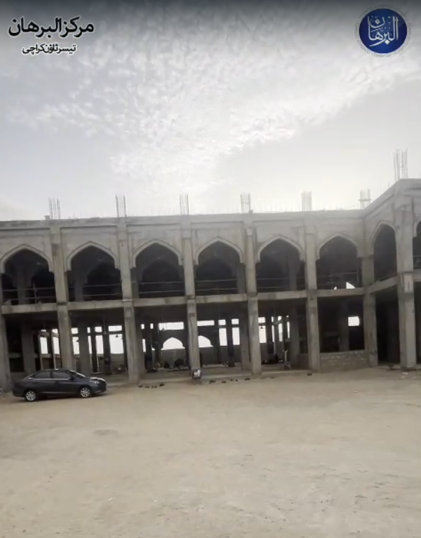 Masjid Alburhan — arched facade under construction
